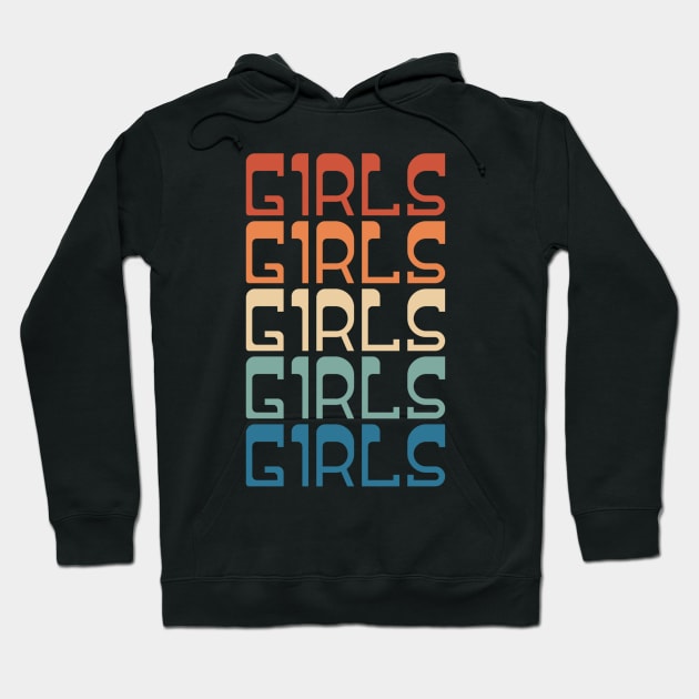 Retro Vintage 70s Inspired Typography Girls Hoodie by Inspire Enclave